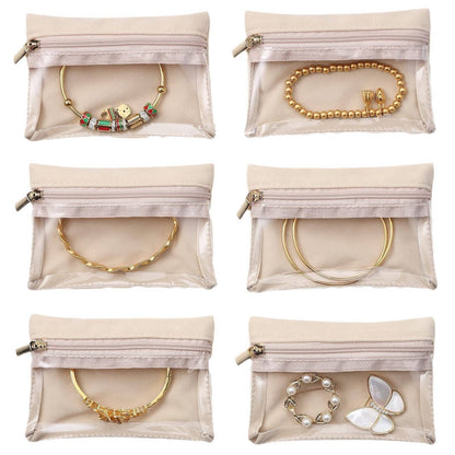 6pcs Small Zipper Bag Storage Bag Exquisite Jewelry Packaging Bag Handy Storage Container for Jewelry Collector