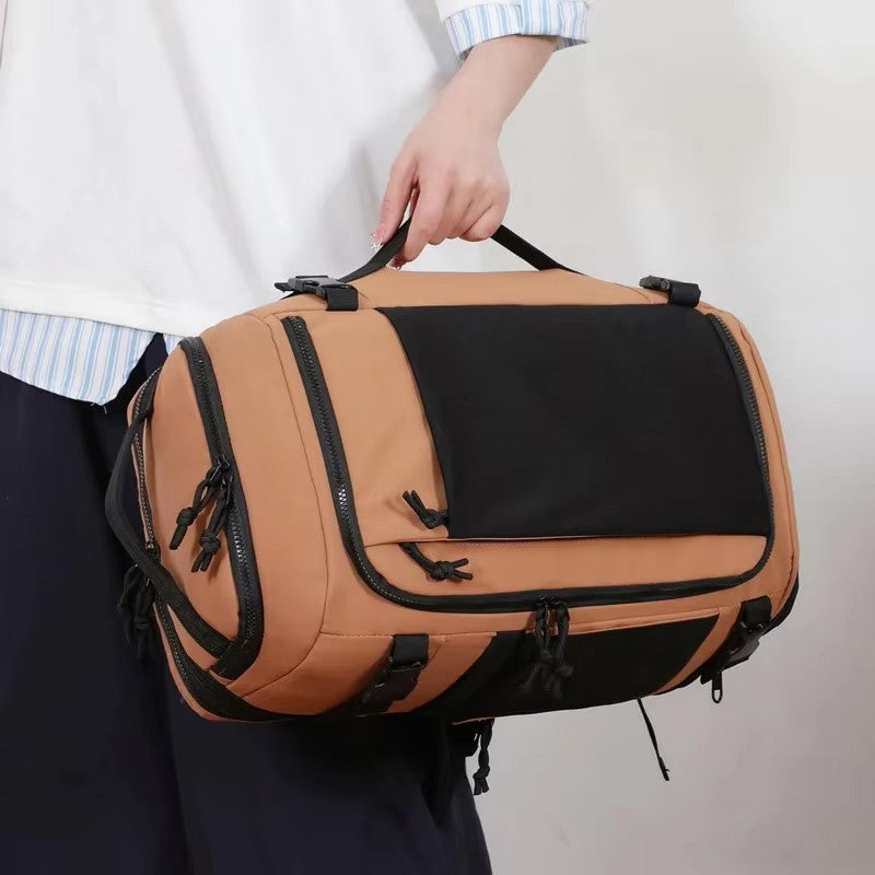 Mochila Unissex Estilo Executivo Moderno Grande Espaço Multifuncional Adequada para Malas de Rodinha Viagens Curtas Bolsa de Ombro Expansível