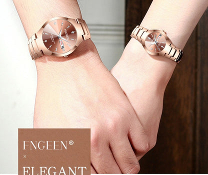2023 FNGEEN 5808 Relogio Feminino Couple Watch Men Quartz watch for Lovers Luxury Womens wristwatch Stainless Steel Waterproof