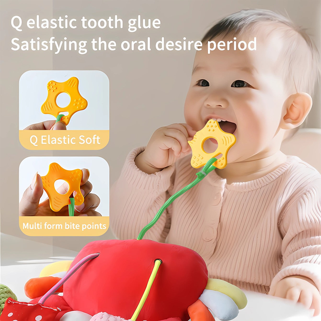 Baby toy crab pull happy bed bell ring bell puzzle cart pendant baby pull happy