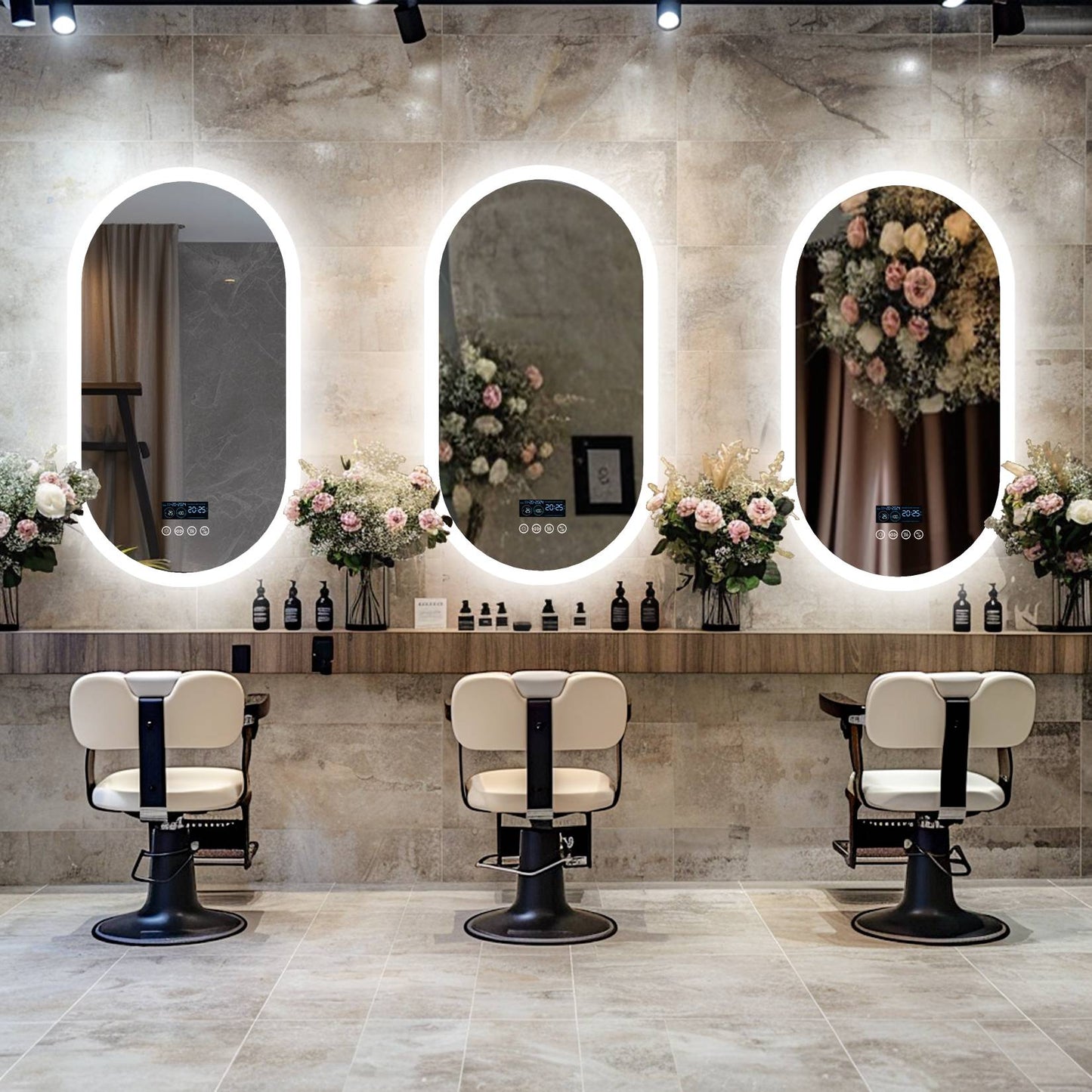 LUVODI 20x32” Led Lighted Bluetooth Bathroom Mirror Backlit Illuminate Dimming Vanity Mirror with Time Date Display Anti-fog