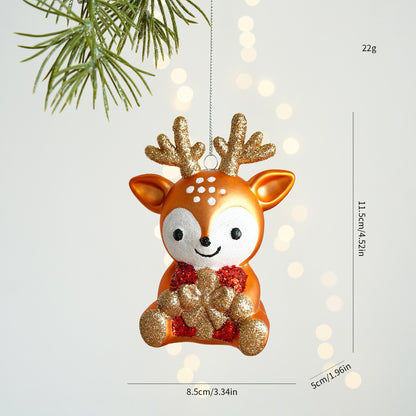 Christmas Atmosphere Balloon Dog Small Pendant Christmas Tree Snowflake House Pendant Small Ornament Wreath Accessory