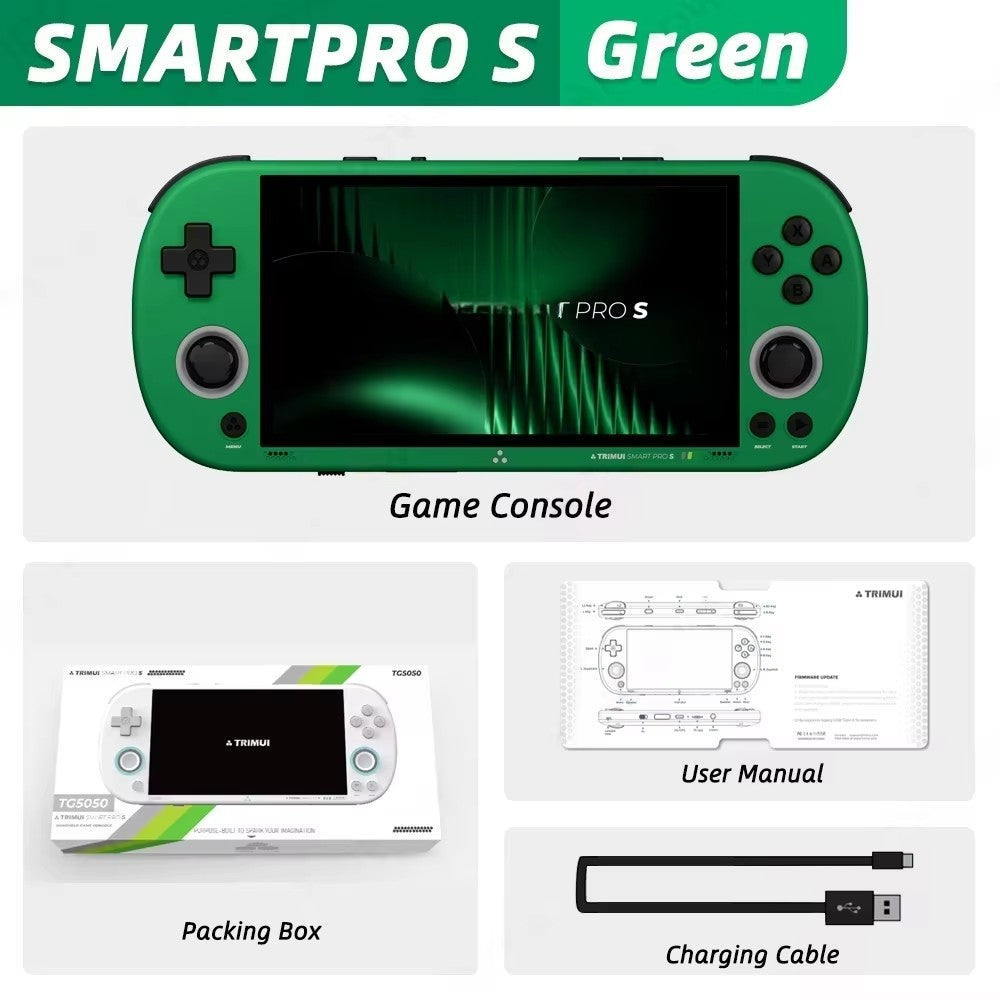 Trimui Smart Pro S Handheld Game Console 4.96'' IPS Screen Linux System Joystick RGB Lighting Retro Video Game Smartpros Gifts