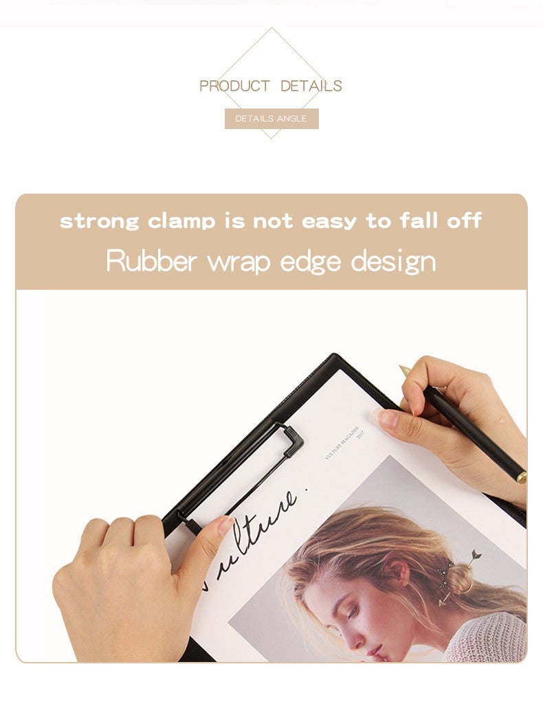 KOBEST A4 Leather Cover Writing Pad Board with Clip Business Office Supplies A5 Signature Folder for Students