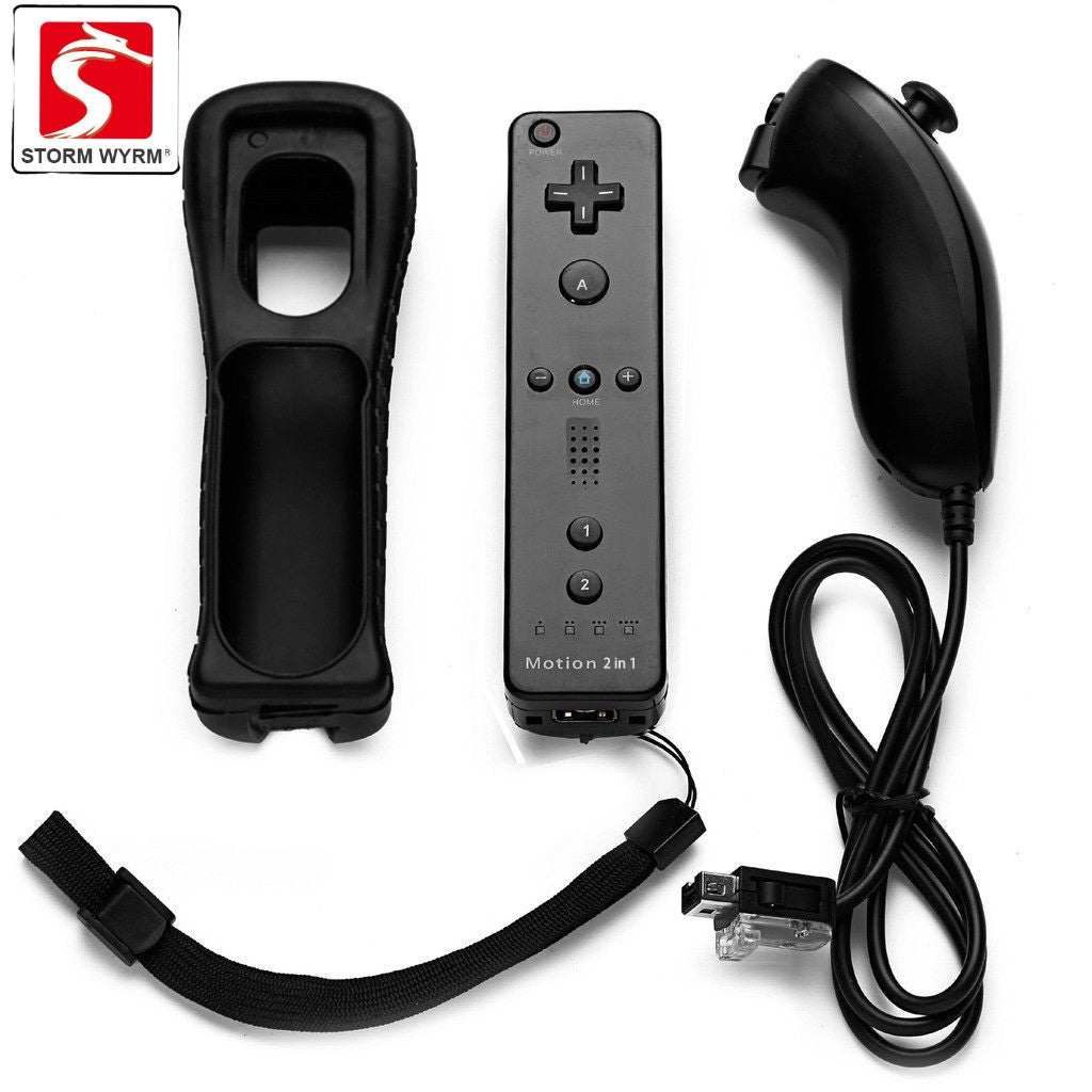 STORM WYRM Controllers Compatible for Wii and Wii U with Built in Motion Plus, Controller with Silicone Case and Wrist WU001