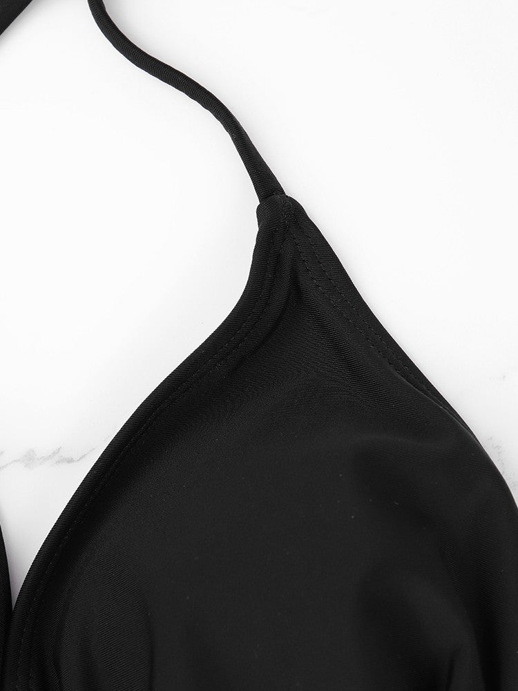 1Pc Women's Sexy Bikini Top Bra Swimsuit Summer Beach Style Solid Color Hanging Neck Bareback Strap Bikini Swimsuit Bra Swimsuit