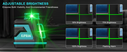 Kiprim Nível a Laser 2 Linhas/5 Linhas Nível de Nivelamento Automático 360 Ferramenta de Construção Equipamento de Luz Verde Laser Profissional Cruzado