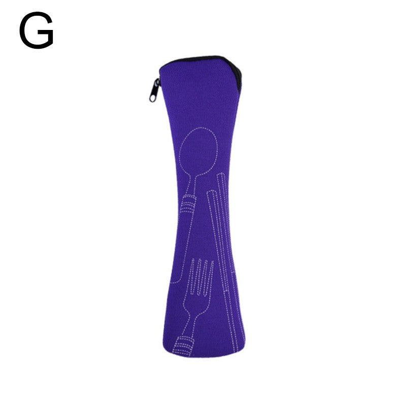 Tableware Bag Box Cutlery Storage Bag Portable Travel Fork Spoon Knife Dinnerware Packaging Pouch Storage Case with Zipper