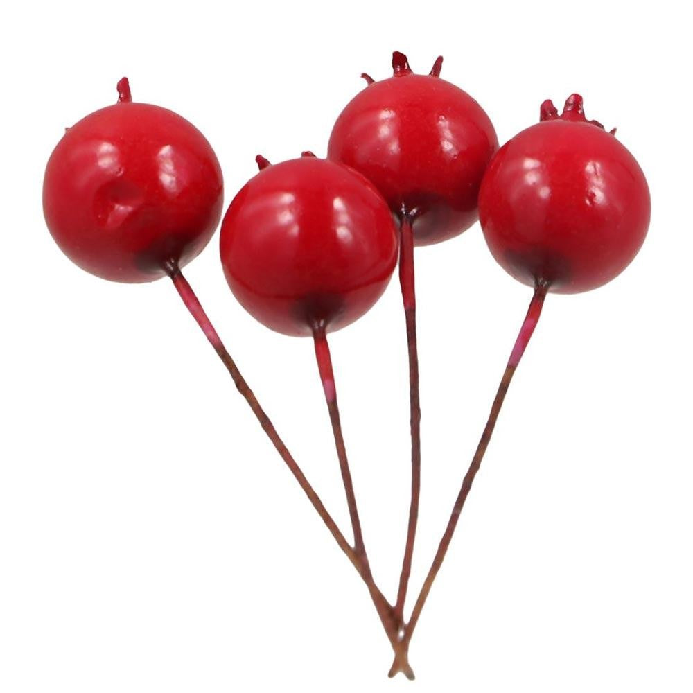 Plastic 20pcs Christmas Red Flower Home Decor Fake Pomegranate Wedding Decoration Artificial Fruit Simulation Berries
