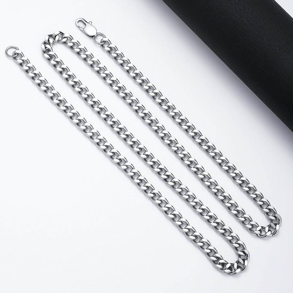 Colares Cubanos Básicos Punk de Aço Inoxidável 3,5,7mm para Homens e Mulheres Corrente de Elo Cor de Ouro Preto Gargantilhas Joias de Metal Sólido