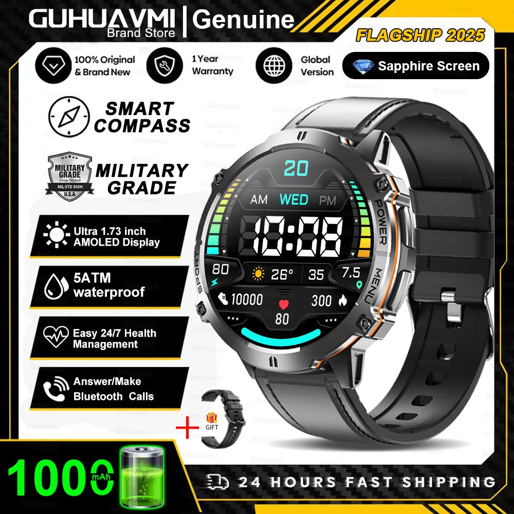 Smartwatch T-Rex 3 Militar Bateria 1000mAh 10ATM À Prova D'água GPS Bússola Altímetro Chamada AMOLED Masculino Natação Esportivo