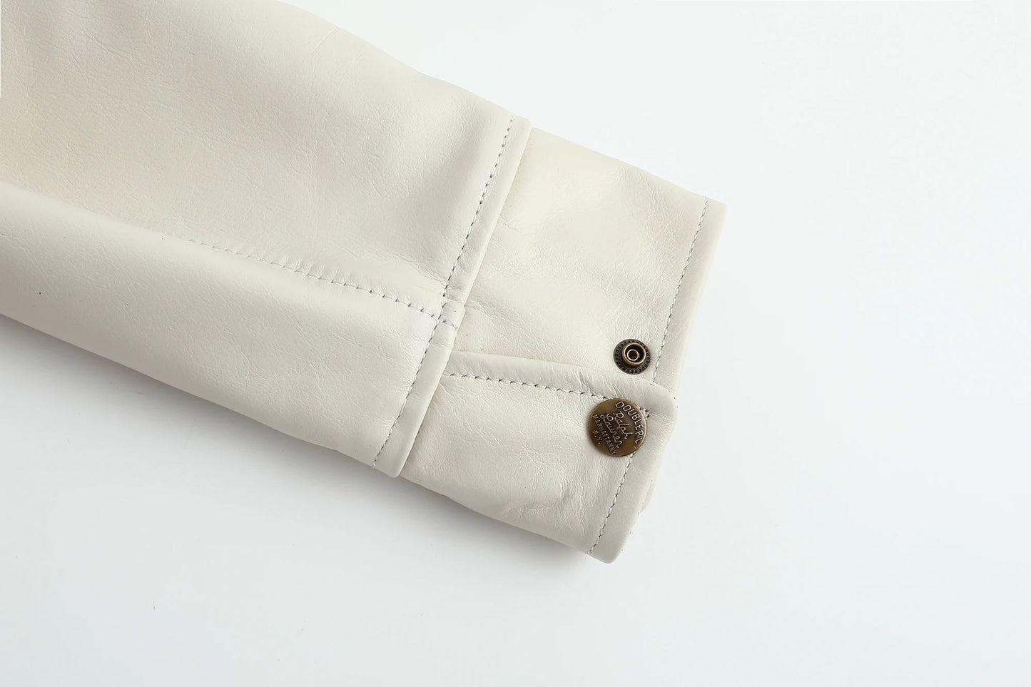 Men's Genuine Leather Jacket White Lapel Calfskin Jacket Natural Cowhide Men's Coat Slim Fit Top Layer Cowhide Biker Jacket