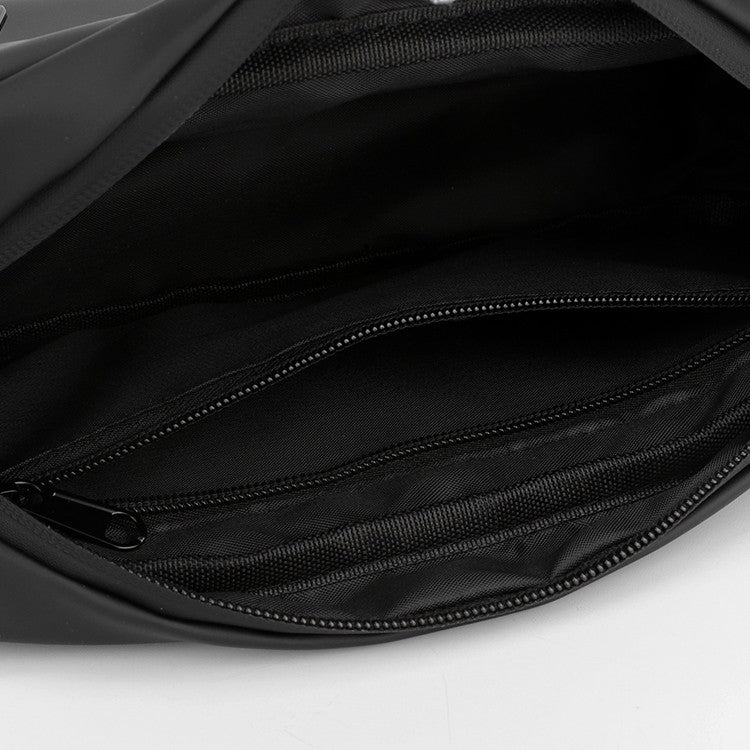 1 men's multifunctional sports waist bag - multi-layer zipper closure, adjustable chest bag, sports style crossbody bag