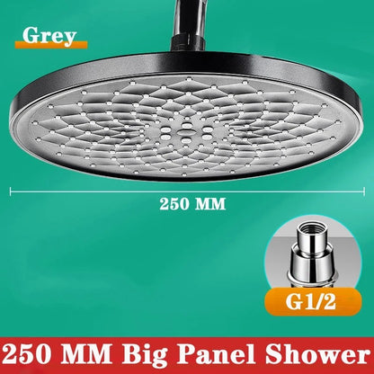 Novo Chuveiro de Teto Pressurizado de 25CM, Chuveiro de Teto de Grande Fluxo Supercharge ABS Grosso de Alta Pressão Tipo Chuva