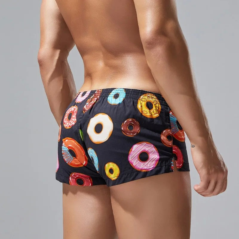 Donut print men's new flat pants cotton comfortable boxers XB240507