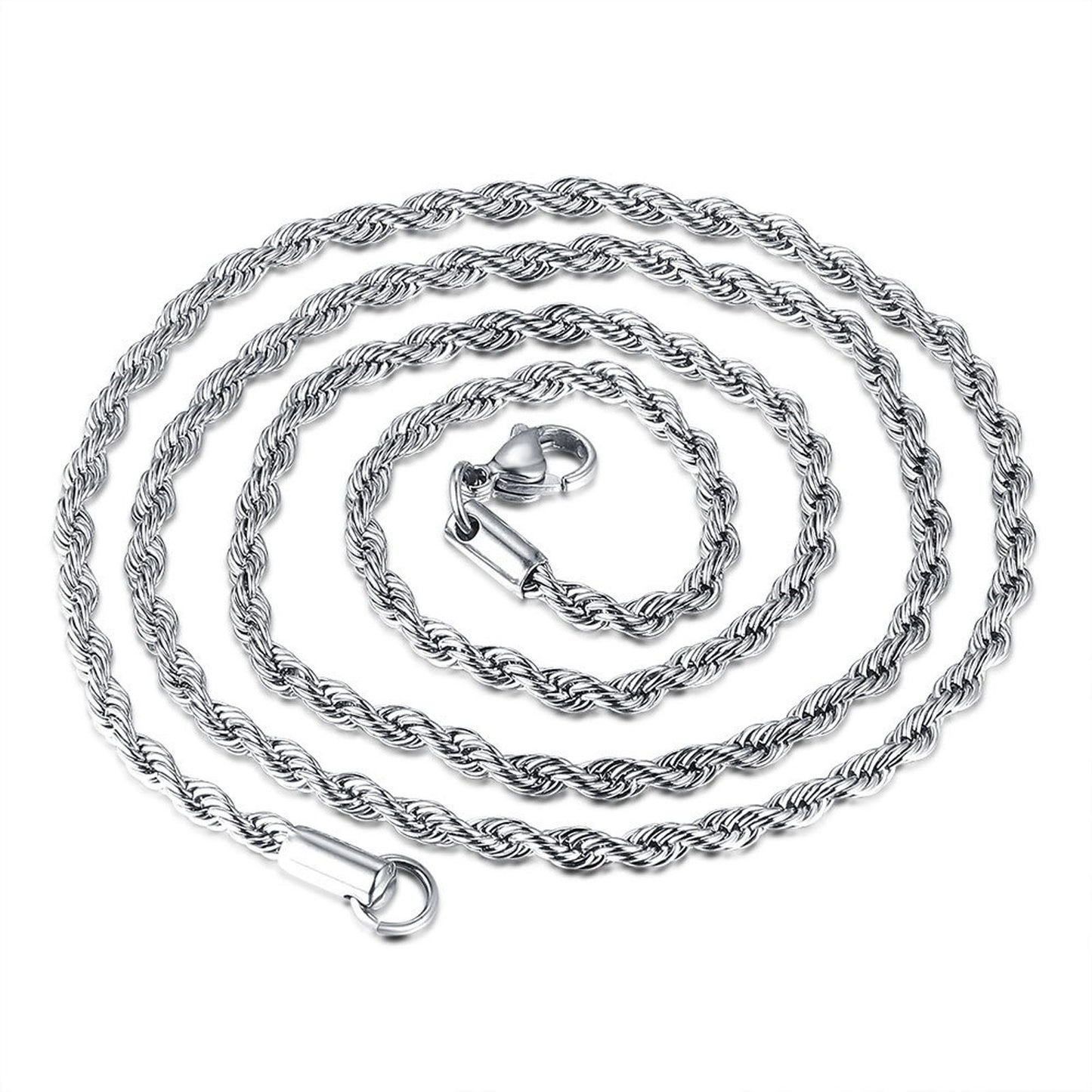 1 Colar de Aço Inoxidável Para Homens Mulheres, Corrente de Corda Trançada, Gargantilha, Colar Cor Dourada, Joia de Metal da Moda, Presente