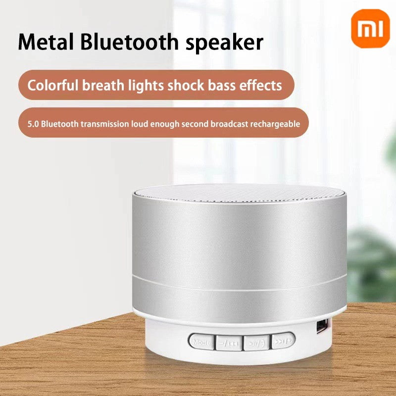 Xiaomi A10 Mini Portable Speaker Bluetooth Wireless Audio Dazzling Crack LED Light Subwoofer Support TF Card USB For PC/Mobile