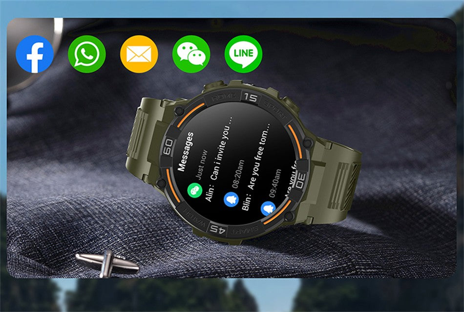 Smartwatch Militar de Outdoor 2025 Novo GPS Display Ultra HD de 1.52" Chamada Bluetooth Frequência Cardíaca IP69K À Prova D'água AI Smartwatch Masculino