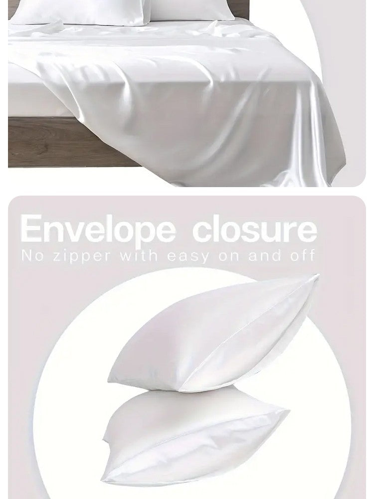 1pcs Pillowcase for Hair and Skin, Silk Satin Pillowcase Pillow Cases Set of Silky Pillow Cover with Envelope Closure