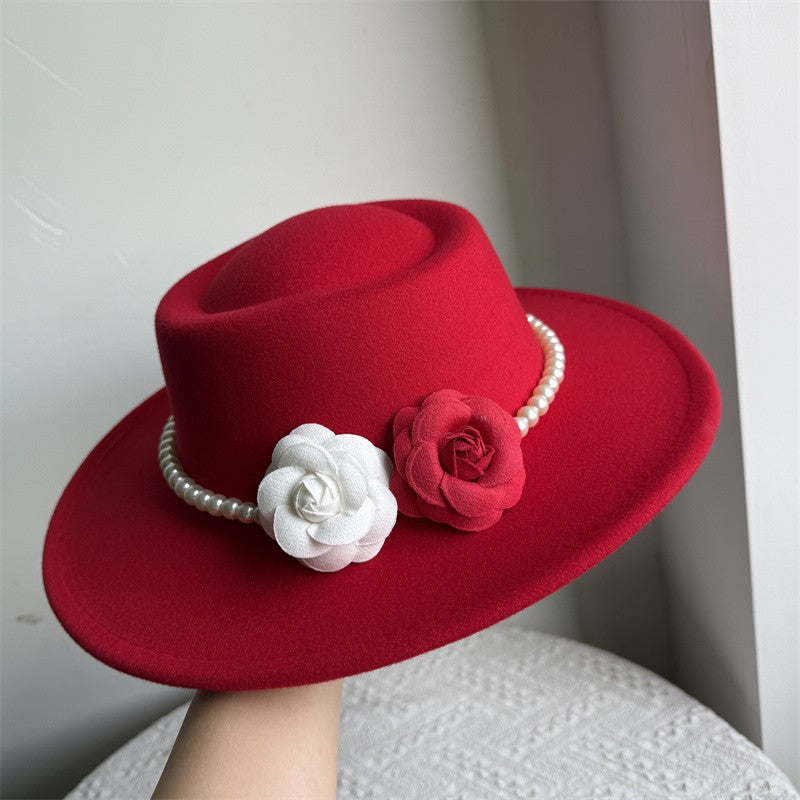 Chapéu Fedora unissex de inverno, superfície circular côncava e convexa, chapéu de jazz de feltro liso, elegante para homens e mulheres.