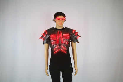COSPLAY-Luminous LED Clothing, Fluorescent Glasses, Stage Show Armor, Night Show, Party Atmosphere Props