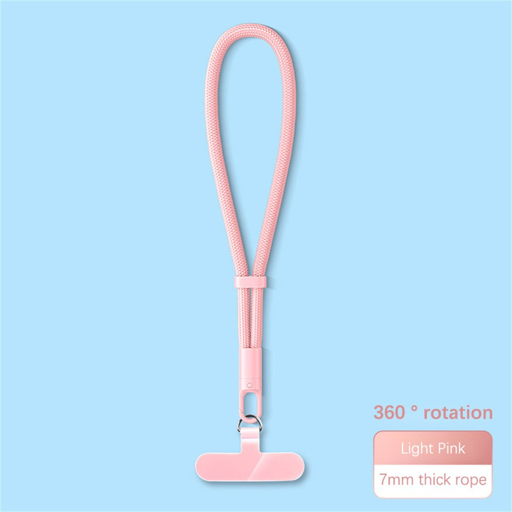 Cordão anti-queda para celular universal ajustável, pulseira curta com design de travamento automático, alça de poliéster durável para celular