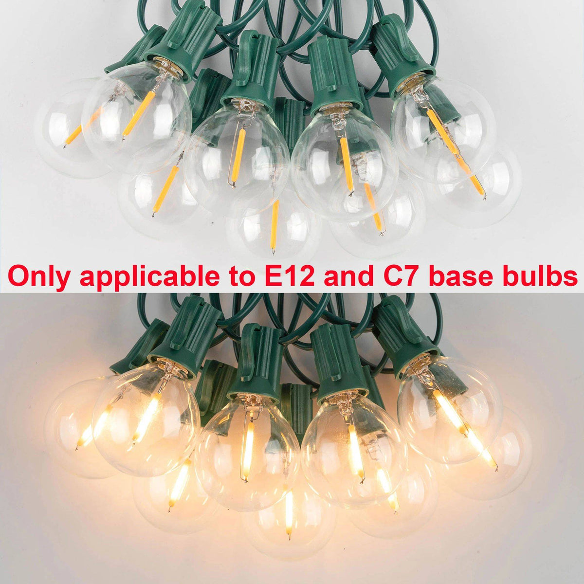 Outdoor Light Cable EU 220V US 110V String Light Wire E12 Sockets C7 Lamp Base Connectable Party Wedding Decor Street Garland
