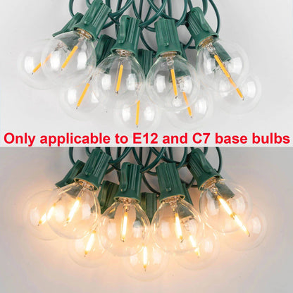 Outdoor Light Cable EU 220V US 110V String Light Wire E12 Sockets C7 Lamp Base Connectable Party Wedding Decor Street Garland