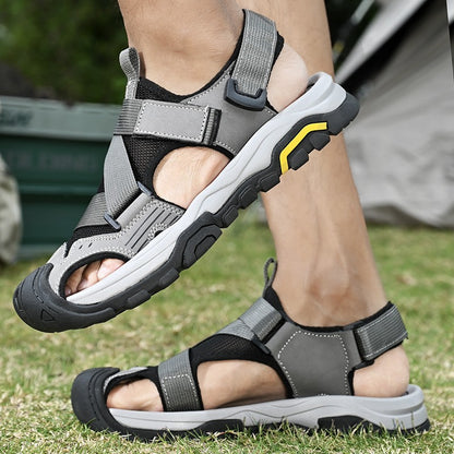 Non-Slip Sunnmer Fashion Flats Men's Breathable Sandals Lightweight Outdoor Sport Sandals Anti-collision Toe Male Beach Shoes