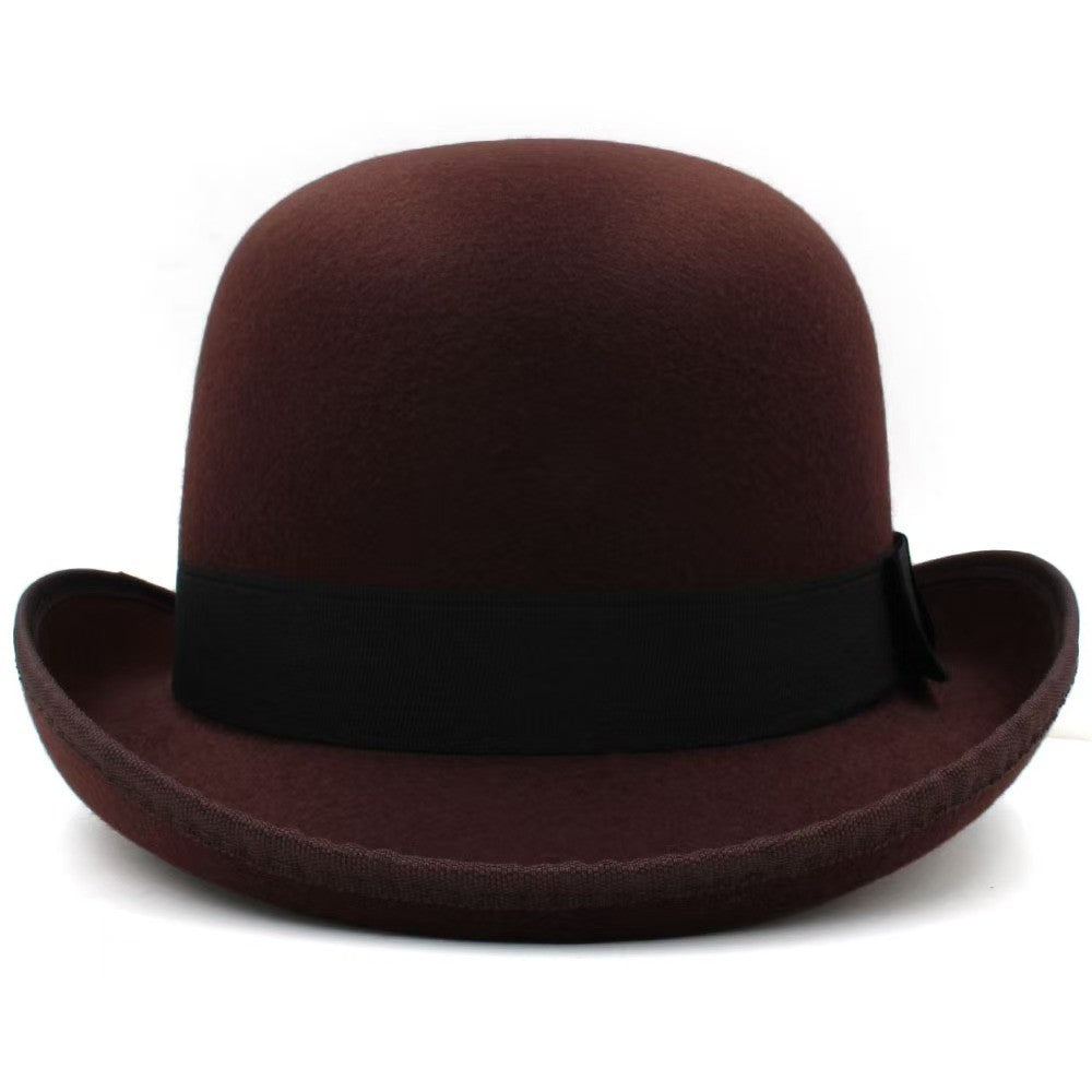 Men Women Felt Bowler Hat Classic Party Hats Lightweight Derby Fedora Hats Costume Accessories