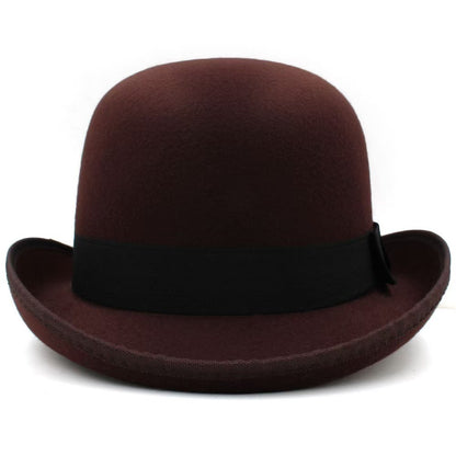 Men Women Felt Bowler Hat Classic Party Hats Lightweight Derby Fedora Hats Costume Accessories