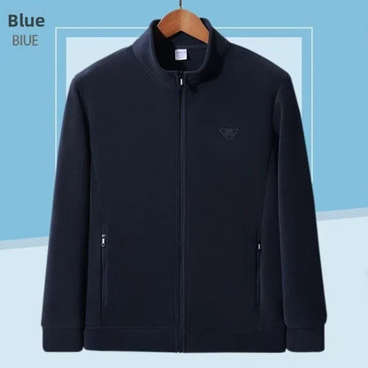 Jaqueta Esportiva de Moletom Solta Confortável para Pesca Jaqueta Masculina da Moda Versátil e Tendência Gola Alta Quente Acolchoada de Algodão