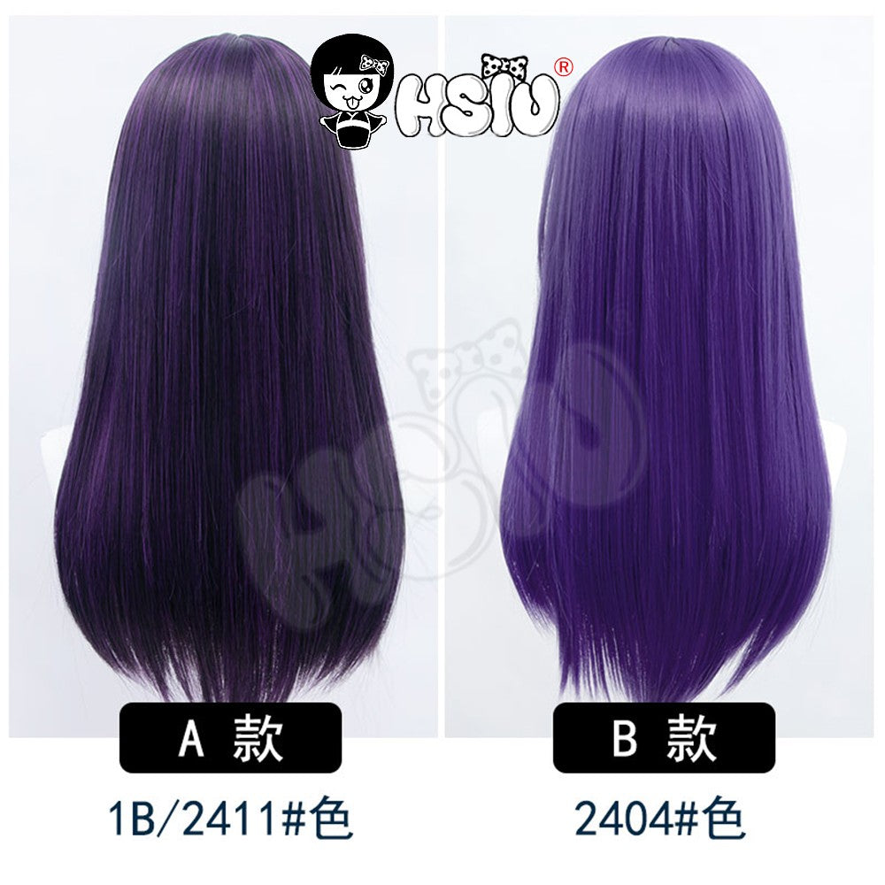 ?HSIU Brand?26 Colors 60cm Long Straight Hair Pink Gray  White purple Black pink Fiber synthetic wig + Free brand wig net