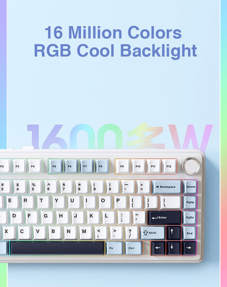 Teclado Mecânico AULA F75 Com Fio/Sem Fio 2.4G/Bluetooth RGB PBT Layout 75% Perfil OEM Gasket Personalizado Teclado Gamer de PC
