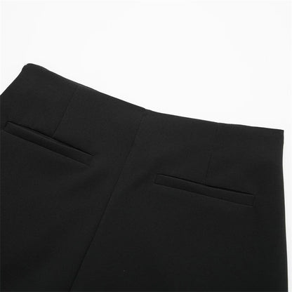 MUJER 2025 Asymmetric Skort For Women Black High Waist Mini Skirt Shorts Women C