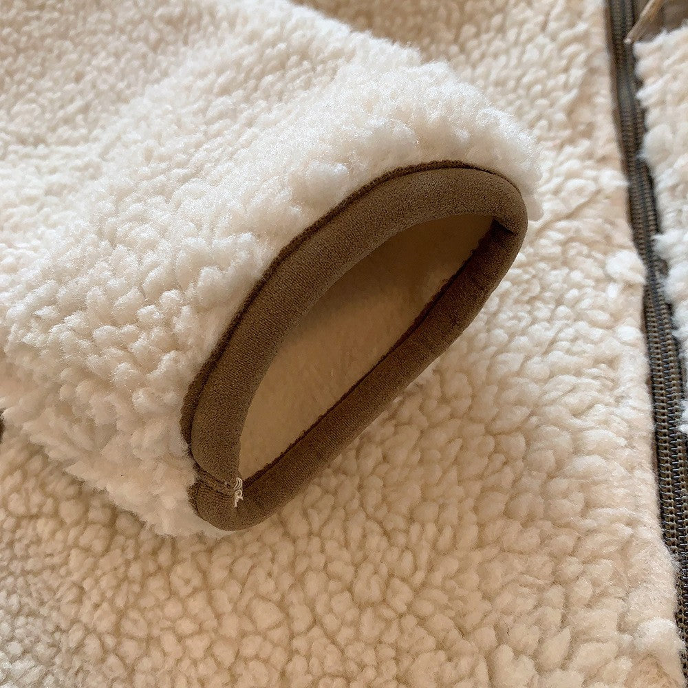 Motorcycle Outdoor Fleece Jacket For Men/Women Double Sided Fleece Thickened Plush Rider Cycling Suit Lamb Wool Windproof Jacket