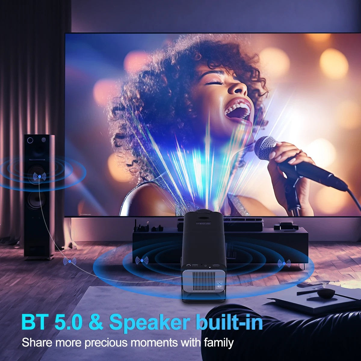 New KaiAqua HY320 Projector Android 11 390ANSI HD 4K Native 1080P Dual Wifi6 BT5.0 Cinema level Portable Projetor HY300 Upgrated