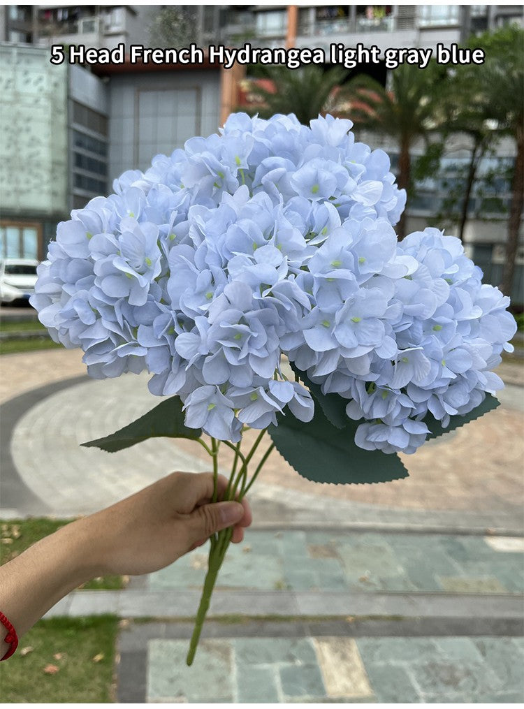 5 Heads Hydrangea Bouquet Silk Artificial Flowers for Party Wedding Living Room Decoration Accessories Home Decor Fake Flowers