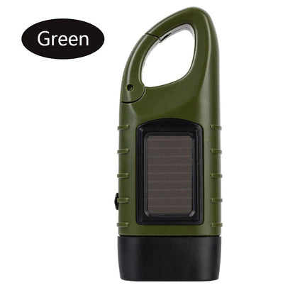 Solar Led Flashlights Portable Hand Cranked Dynamo Torch for Outdoor Riding Camping Power Hiking Long-range Emergency Lantern