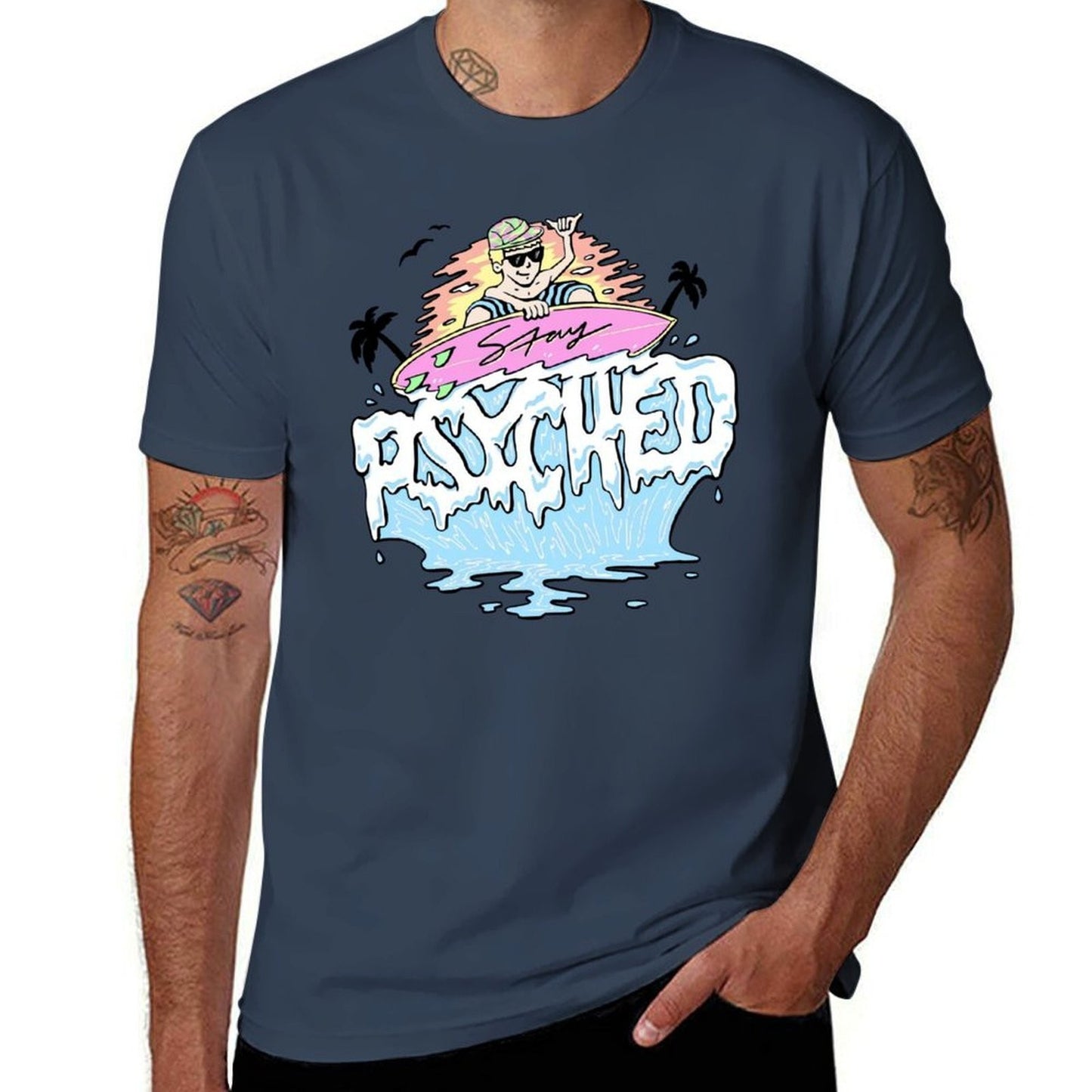 Jamie O'Brien Merch Stay Psyched Surfer T-Shirt t shirt man plain man t shirt graphic T-Shirt