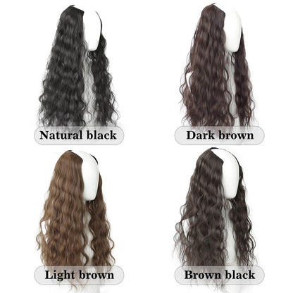 Ocelot Peruca de extensão de cabelo sintético ondulado de 40-60 cm com ondulação natural da água, acessórios de cabelo femininos, extensão de cabelo longo e cacheado
