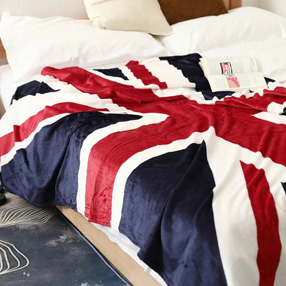 KACISSTY British Flag Flannel Blankets UK Union Jack Theme Throw Blanket Thin Quilts Office Nap Air Condition Quilt Gifts