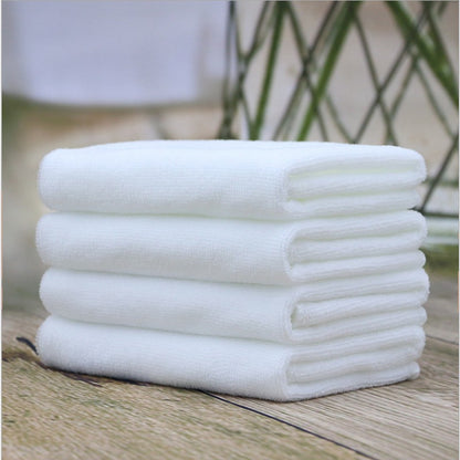 10PC White Ultra Soft Microfiber Fabric Face Towel Hotel Bath Towel Wash Hand Towels Portable Terry Multifunctional