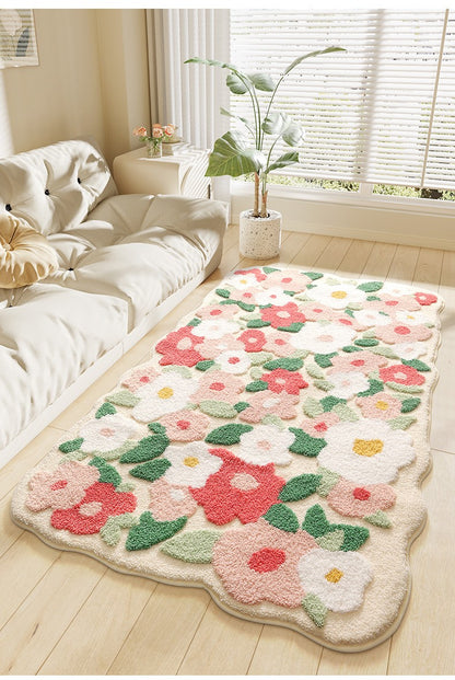 Forest Moss Rug, Premium Flocked Bedroom Living Room Decor Carpet, 3D Textured Surface, Handcrafted High-Density Weave