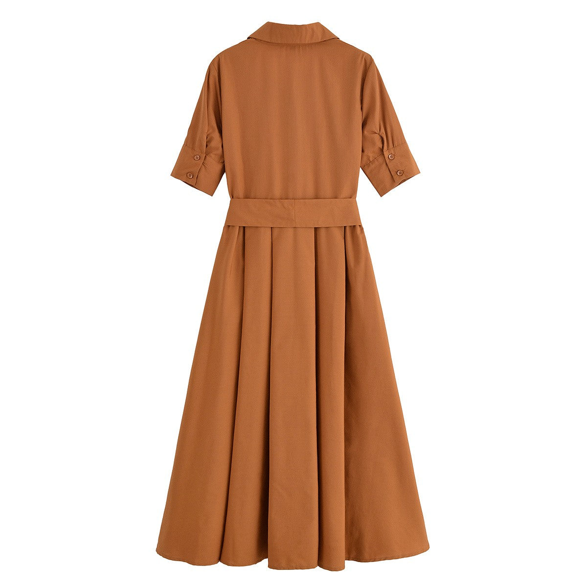 HipSeam Women Dress With Belt Spring Pocket Lady Dress Button Midi Dress Casual