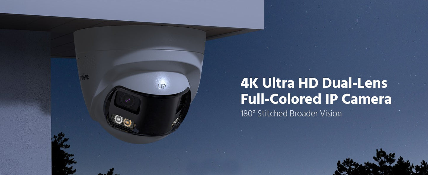 ANNKE 4K 8MP POE Surveillance Camera Dual Lens outdoor poe camera 1/2/4PCS Color Night Vision CCTV Video Security Camera For NVR