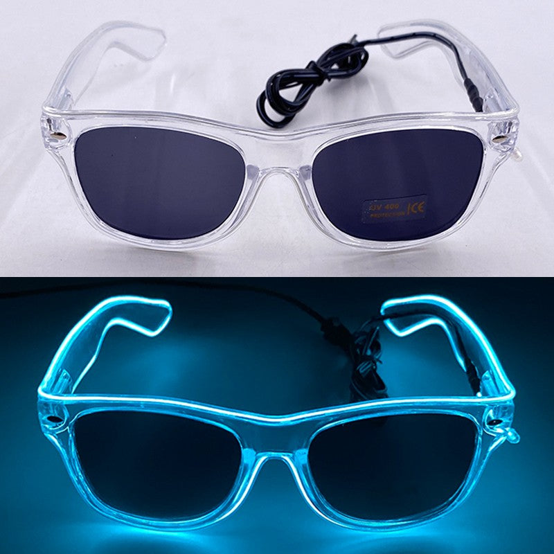 1PC Light Up LED Glasses Glow Sunglasses EL Wire Neon Glasses Glow in The Dark Party Supplies Neon Party Favors for Adults