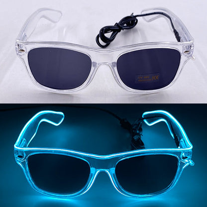1PC Light Up LED Glasses Glow Sunglasses EL Wire Neon Glasses Glow in The Dark Party Supplies Neon Party Favors for Adults