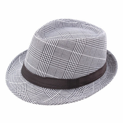 Check Fedora Middle-aged and elderly spring/summer leisure gentleman jazz hat men's artistic sunshade Party Bucket hat