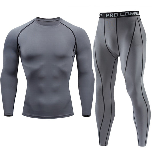 Men's Running Set Gym Jogging Thermo underwear xxxxl Second skin Compression Fitness MMA rashgard Male Quick dry Track suit